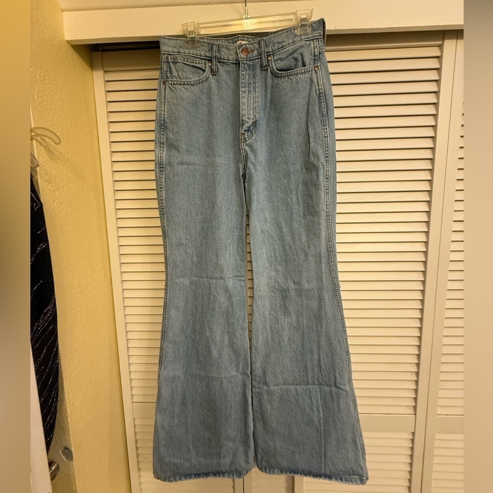 Wrangler Retro Wanderer High Rise Flare Classic Light Blue Women Jeans Sz 30x34